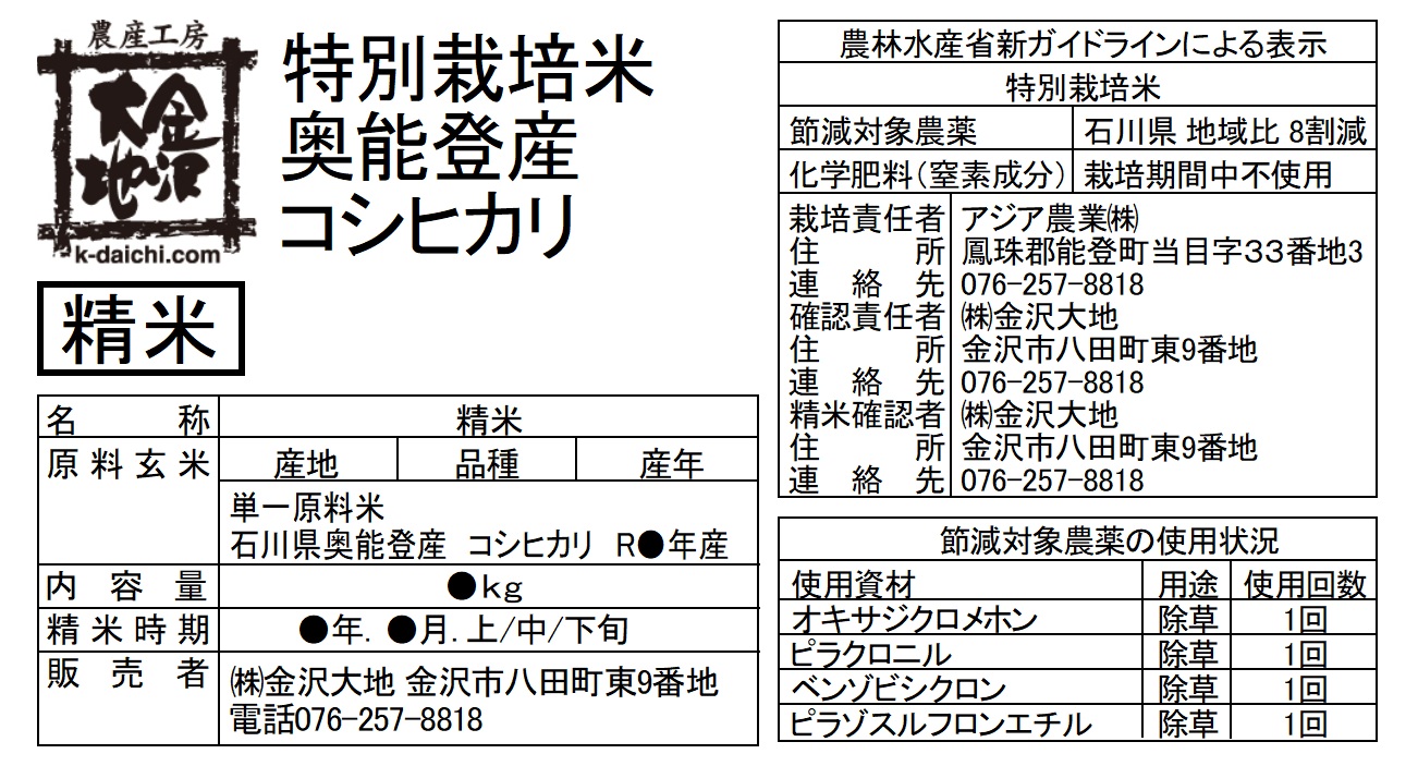 ※精米年月日には、実際の精米日を記載します。<br>白米は、ご注文をいただいてから精米し、新鮮な状態でお届けします。