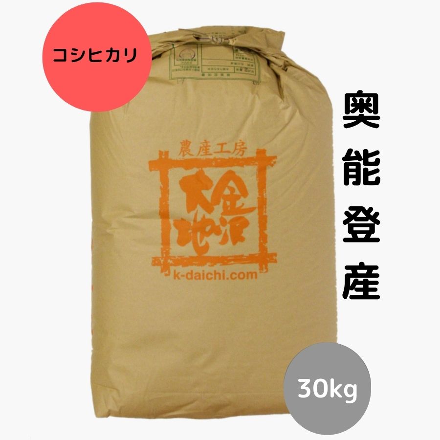 【R5年産】石川県奥能登産 特別栽培米コシヒカリ 玄米30kg【送料無料】